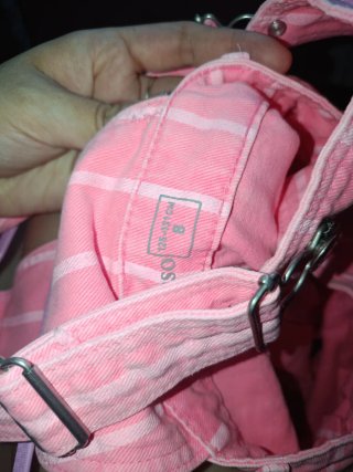 Peto vaquero niña rayas rosa talla 7/8 años
