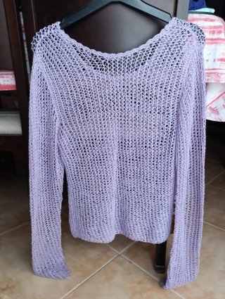 Jersey morado de punto calado