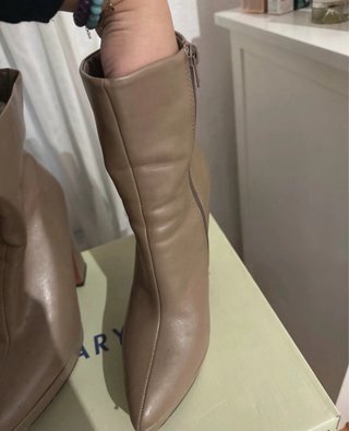 Botines Marypaz Beige Tacón Plataforma