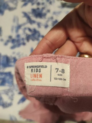 Pantalón Springfield Kids Linen Rosa. (122-128cm)