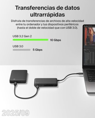 BELKIN Hub USB-C 5 Puertos HDMI 4K PD100W 10Gbps