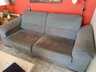 Sofá cama gris tela