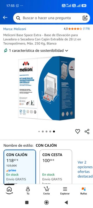 Base lavadora secadora 31cm con cajón