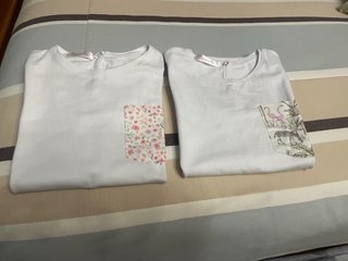 Lote 2 Camisetas Blancas Carmencita Talla 5