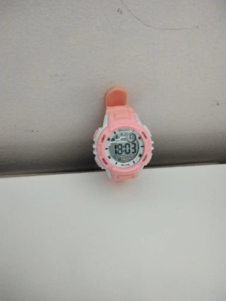 Reloj Digital mingrui Rosa y Blanco