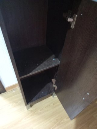 Mueble alto de baño madera y cristal