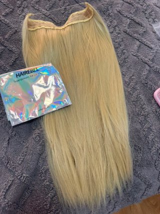 Extensiones de pelo rubio con hilo invisible