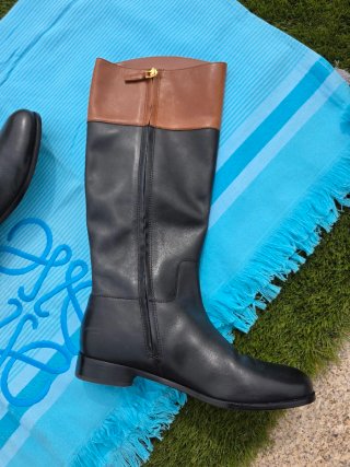 Botas de piel Ralph Lauren marrones y negras