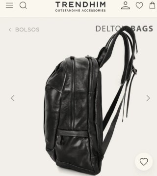 Mochila negra de cuero auténtico
