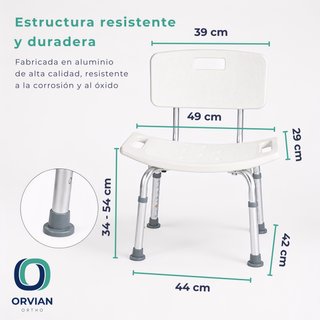 Silla ducha ajustable con respaldo
