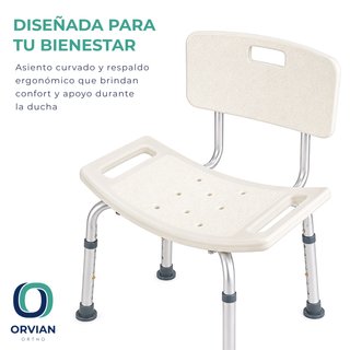 Silla ducha ajustable con respaldo