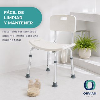 Silla ducha ajustable con respaldo