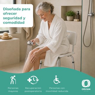 Silla ducha ajustable con respaldo