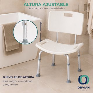 Silla ducha ajustable con respaldo