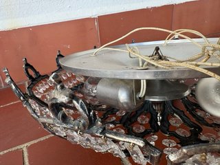 Lámpara de techo vintage cristal y metal