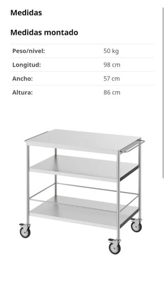 Carro cocina IKEA FLYTTA acero inoxidable