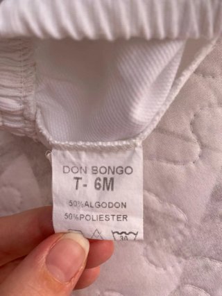Conjunto bebé blanco flores rojas