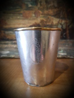 Antiguos vasos de agua de alpaca franceses