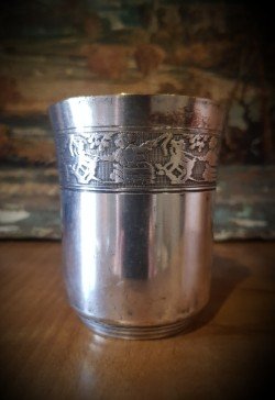 Antiguos vasos de agua de alpaca franceses