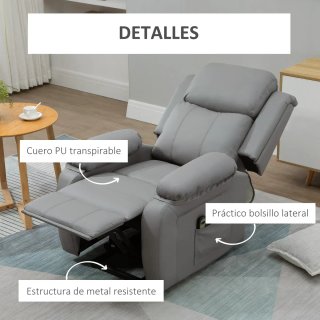 Sillón Relax Levanta Personas Gris