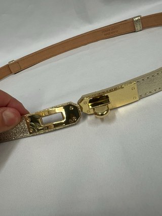 Cintura vera pelle oro misura regolabile