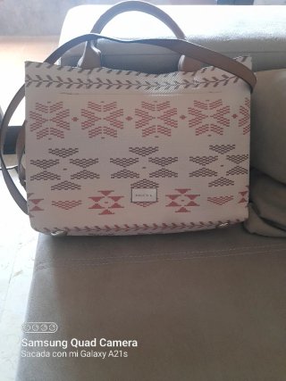 Bolso Parfois beige y rosa