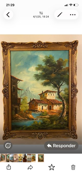 Óleo antiguo paisaje
