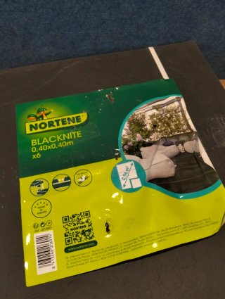 Set 6 Losetas suelo 40x40 PP negro Nortene