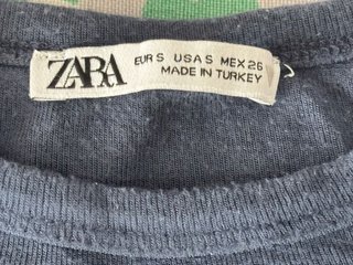 Top azul manga corta