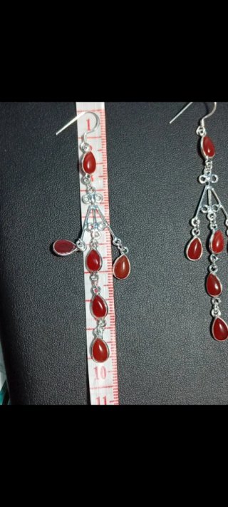 Pendientes Plata Ley cornalina