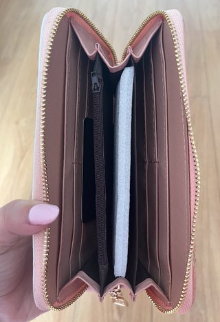 Monedero Cartera Grande Rosa plata y Azul
