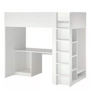 Cama alta IKEA SMÅSTAD con escritorio