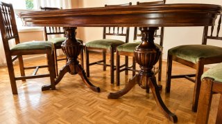 Mesa Comedor Madera + 8 Sillas Tapizadas