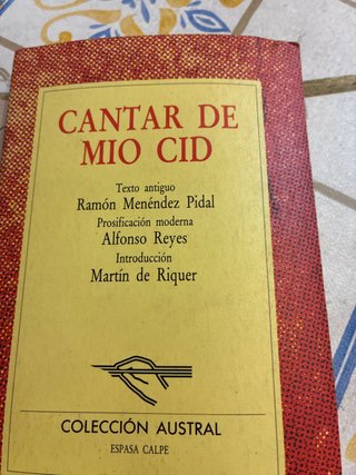 Libro cantar de mio Cid
