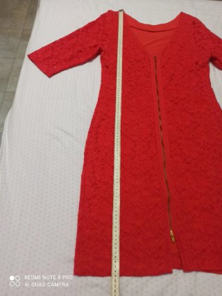 Vestido rojo encaje ajustado