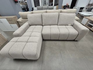 SOFA CHAISE LONGUE CREMA CAPITON MODERNO CONFORT
