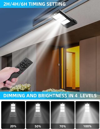 Lámpara Solar LED Exterior con Mando