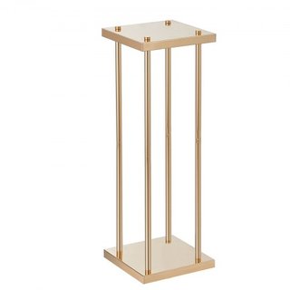 4PCS Soporte de Flor de Boda de Columna de Metal Dorado, 23.6 pulgadas / 60 cm de Alto con Laminado de Metal, Soportes de Centro Geométrico para Jarrones, Estante de Exhibición Floral Cilíndrico p...