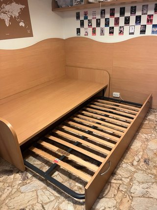 Cama nido de madera con cajón