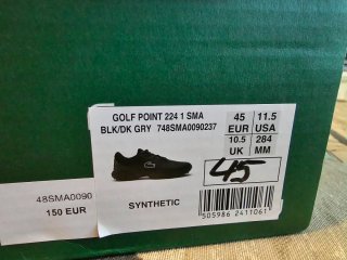 Zapatos de golf Lacoste T.45 Negros