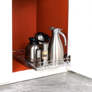 Organizador de Gabinete Extraíble de 11"Wx21"Dx2.5"H, Estantes de Despensa Deslizables de Alta Resistencia, Cajones de Acero Deslizantes, Almacenamiento de Cajones Deslizantes para el Hogar Bajo e...