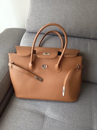 Bolso de mano marrón Camel