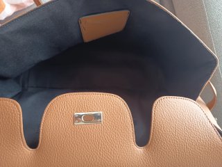 Bolso de mano marrón Camel