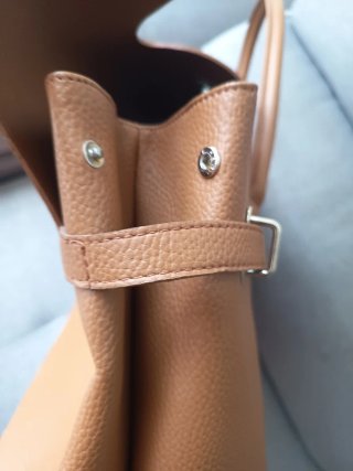 Bolso de mano marrón Camel