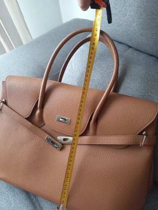 Bolso de mano marrón Camel