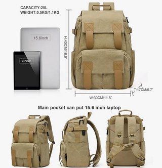 Mochila Portátil Grande 15,6 Beige