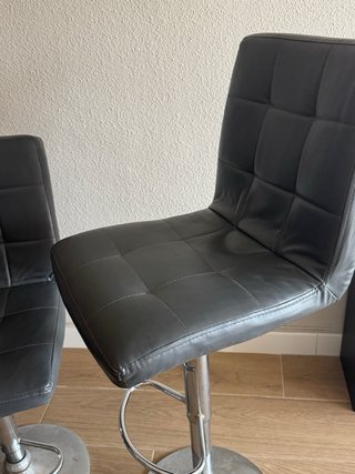 Conjunto 2 Taburetes Regulables Negro/Plata