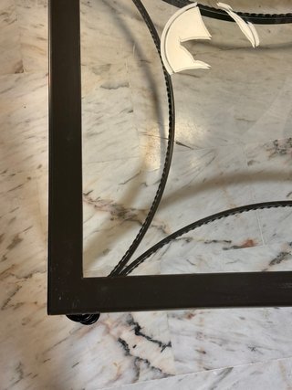 Mesa de centro forja y cristal