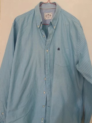 Camisa Cortefiel Rayas Azul Talla L