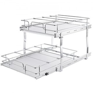 Organizador de Gabinete Extraíble de 2 Niveles 20"Wx21"Dx15"H, Estantes de Despensa Deslizables de Alta Resistencia, Cajones de Acero Extraíbles, Almacenamiento de Cajones Deslizantes para el Hoga...